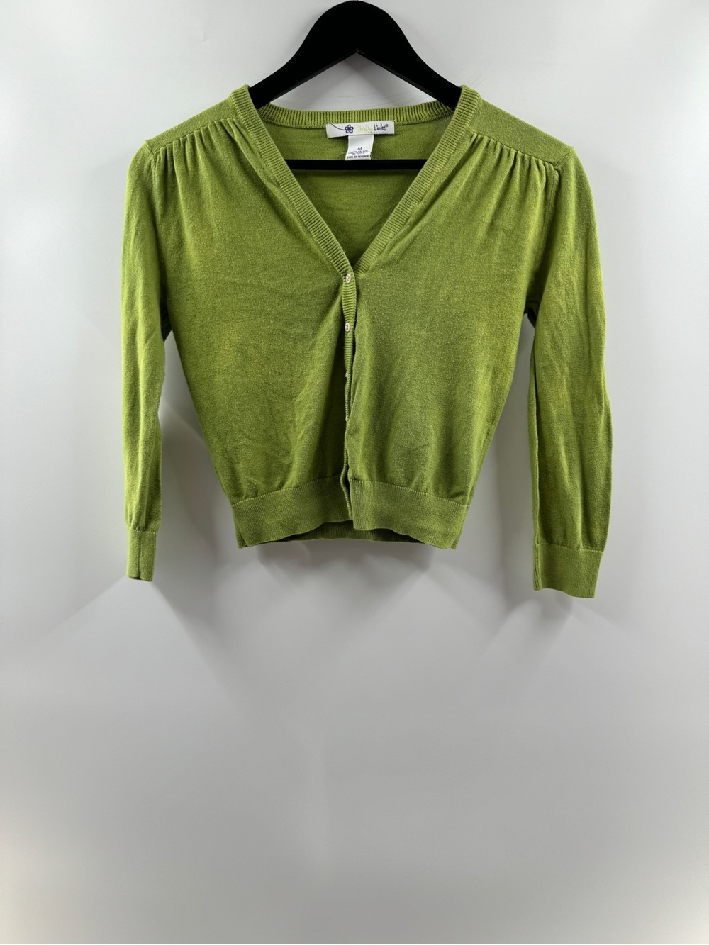 Shrinking Violet Green Cotton Cardigan – Women's Medium